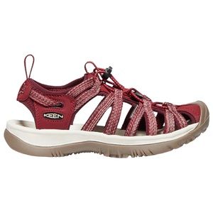 KEEN Whisper Red Dahlia Bungee Cord Waterproof Sports Toe Protection Sandals
